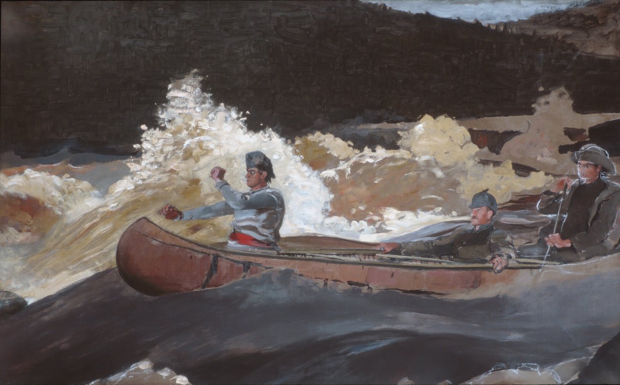 Strzelanie do bystrza, rzeka Saguenay, 1905-10. autorstwa Winslow Homer