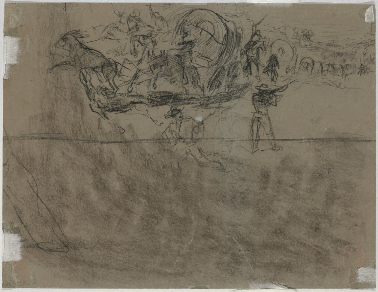 Potyczka z udziałem wagonu [verso], 1864. autorstwa Winslow Homer