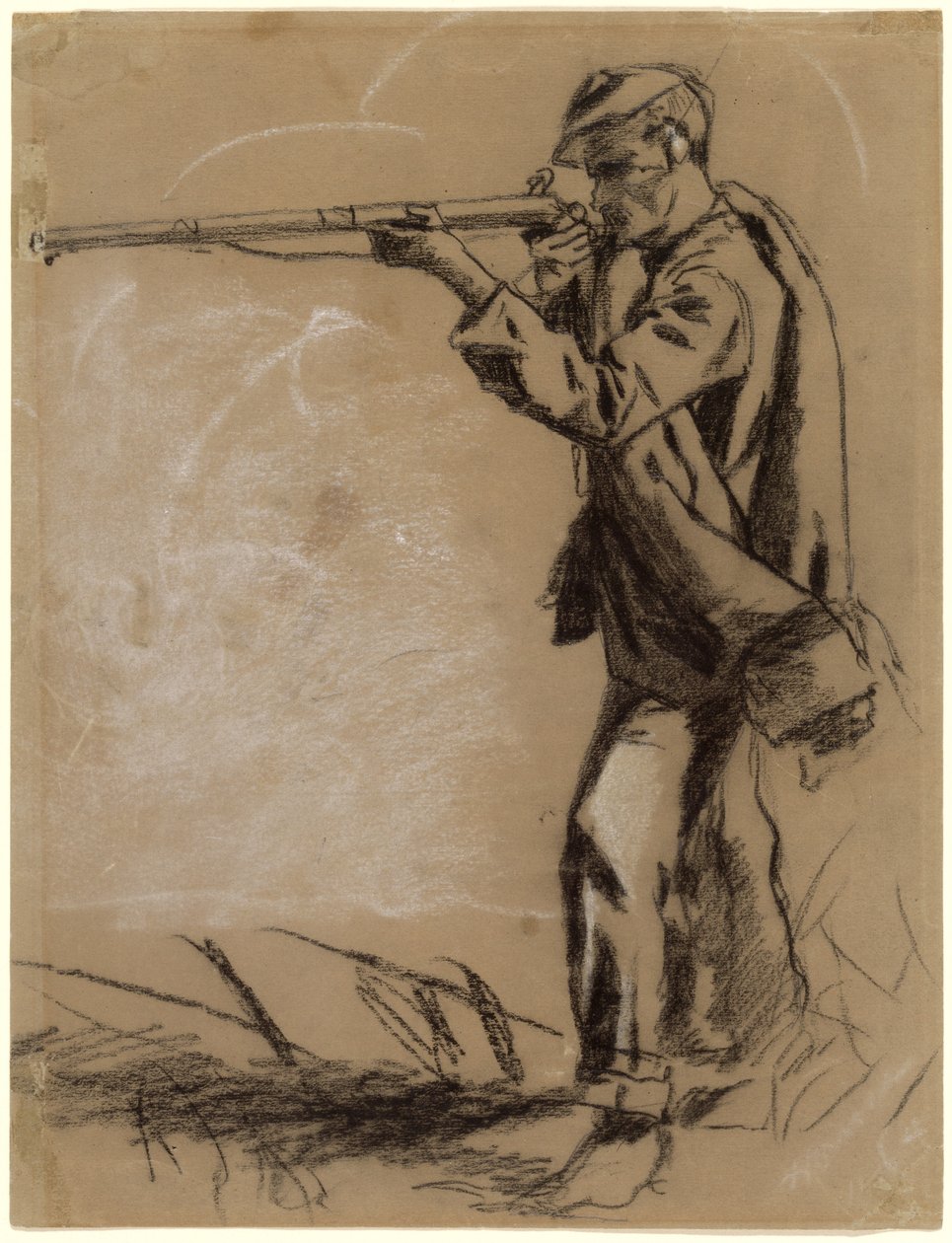 Żołnierz celujący [recto], 1864. autorstwa Winslow Homer