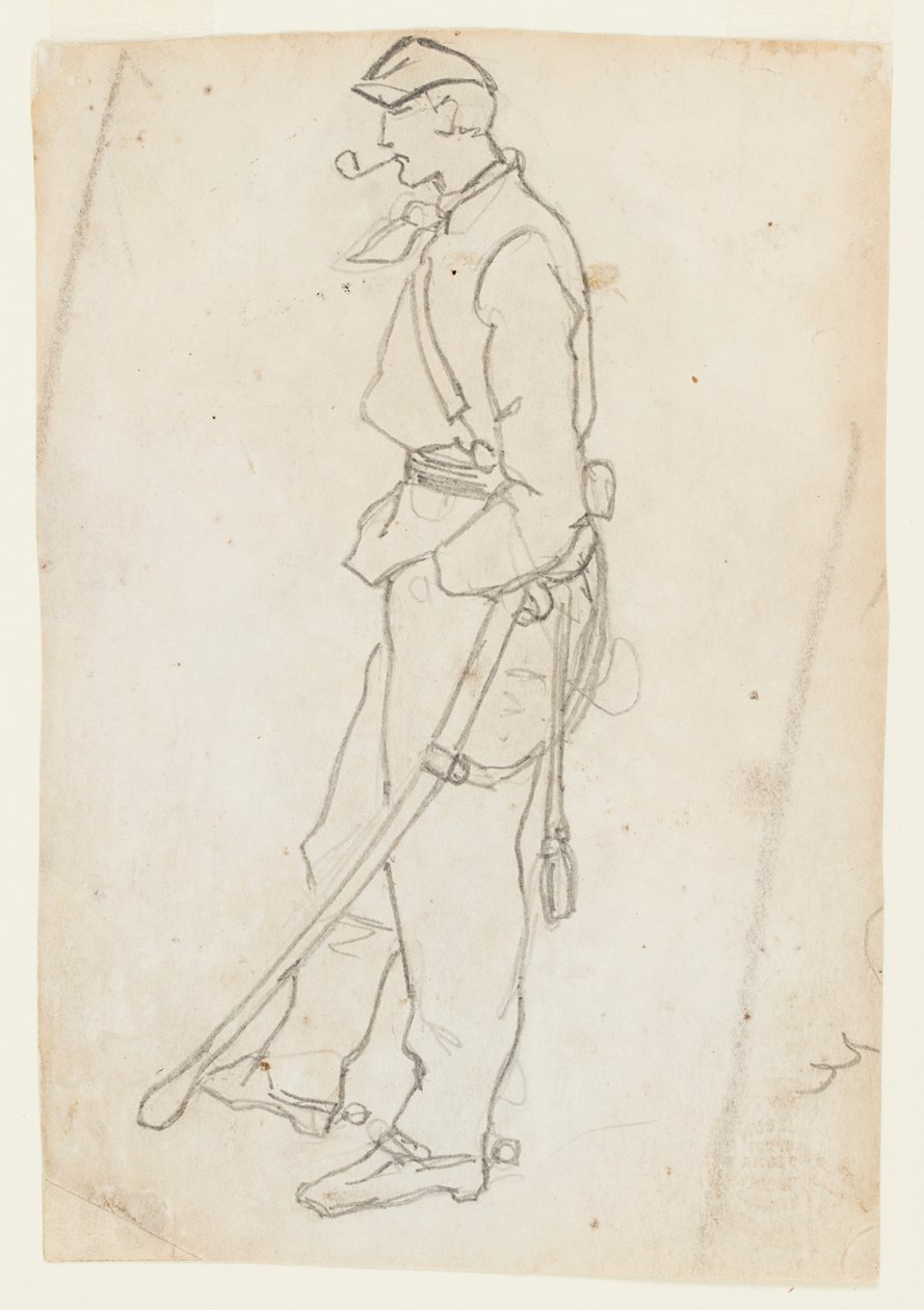 Żołnierz z mieczem i fajką autorstwa Winslow Homer