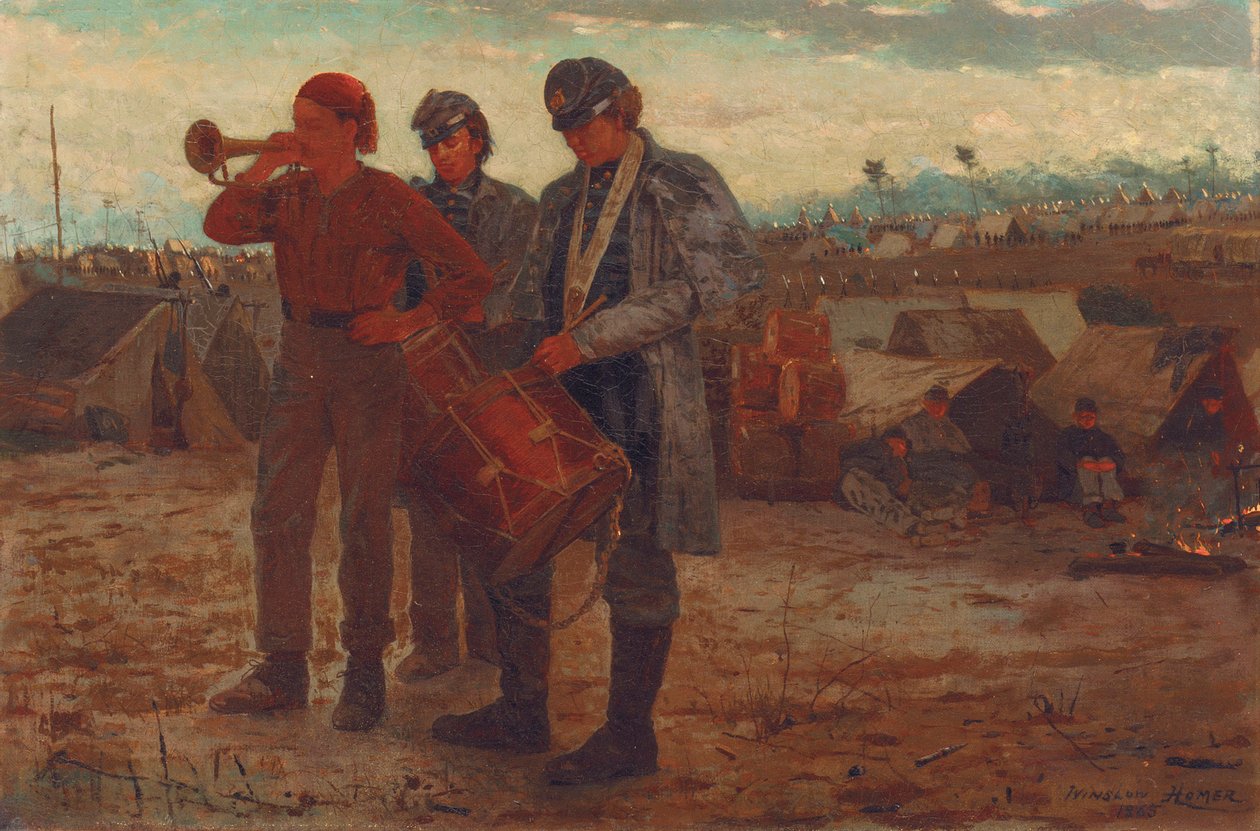 Brzmiące pobudka, 1865 autorstwa Winslow Homer