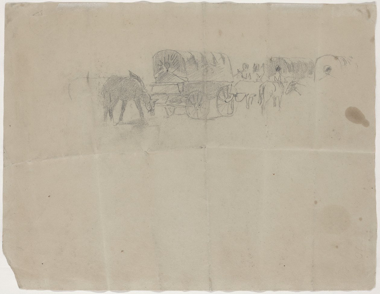 Pociąg z zaopatrzeniem i muły [verso], 1864. autorstwa Winslow Homer