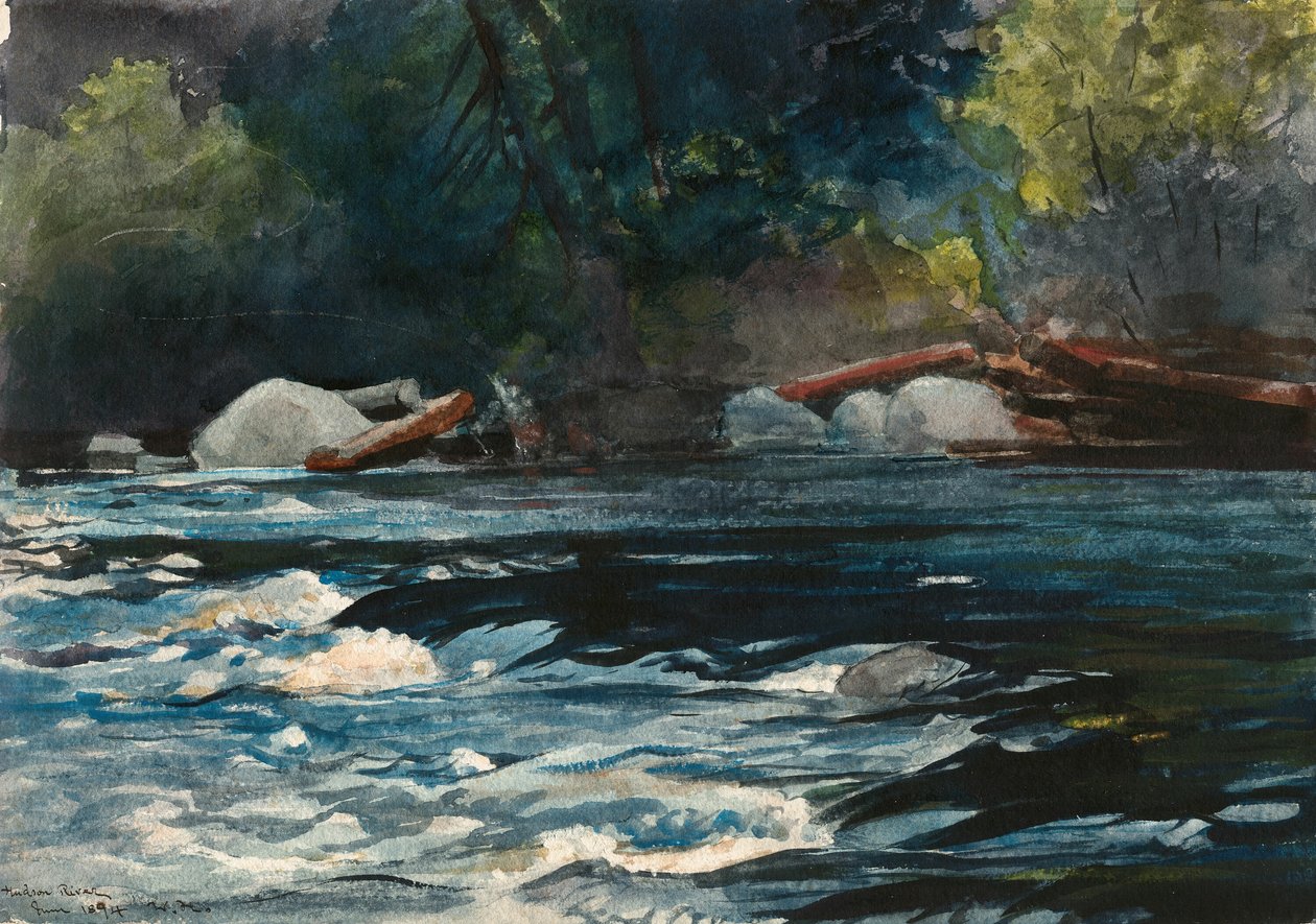 The Rapids, rzeka Hudson, Adirondacks autorstwa Winslow Homer