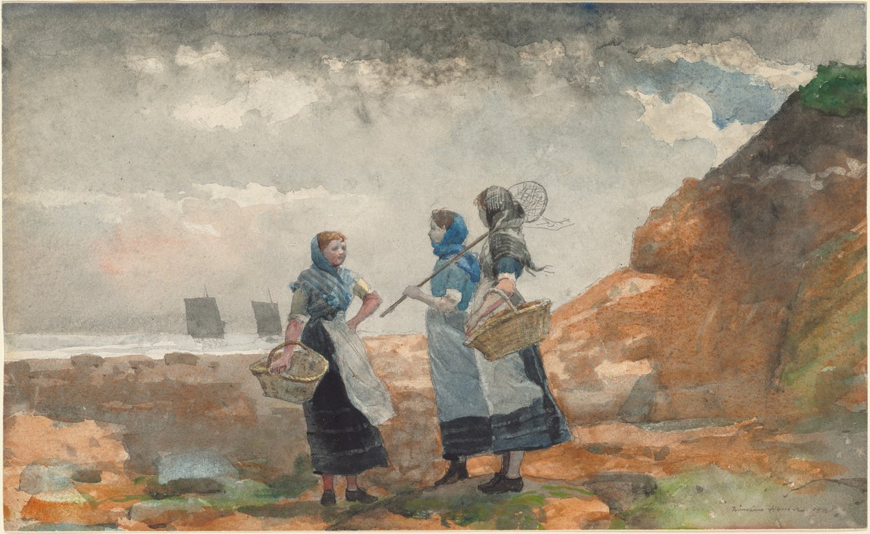 Trzy Rybaczki, Tynemouth autorstwa Winslow Homer