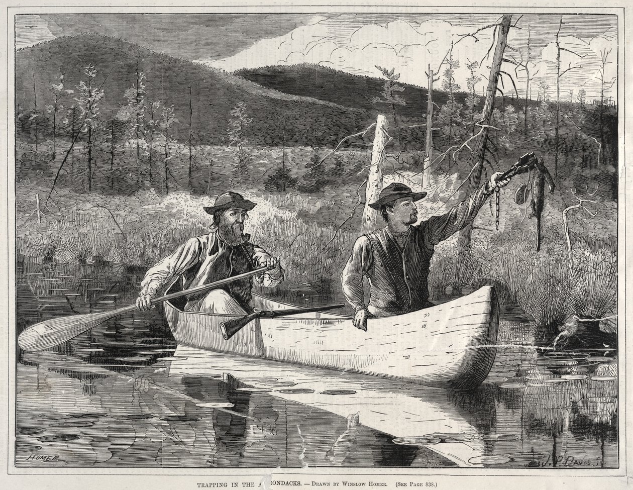 Uwięzienie w Adirondacks, 1870. autorstwa Winslow Homer