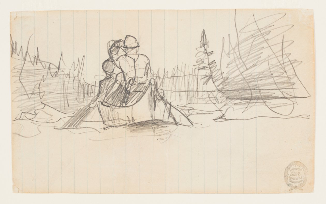 Dwóch mężczyzn w kajaku autorstwa Winslow Homer