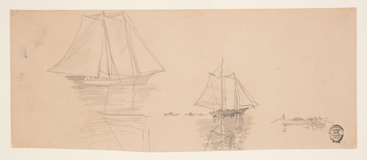 Dwa szkunery i Dories autorstwa Winslow Homer