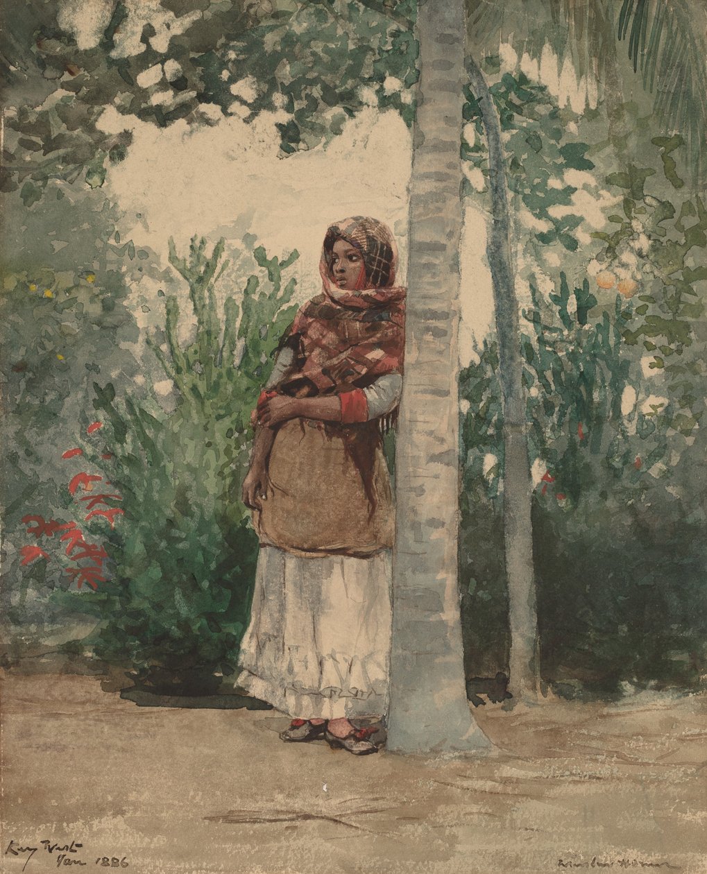 Pod palmą, 1886. autorstwa Winslow Homer