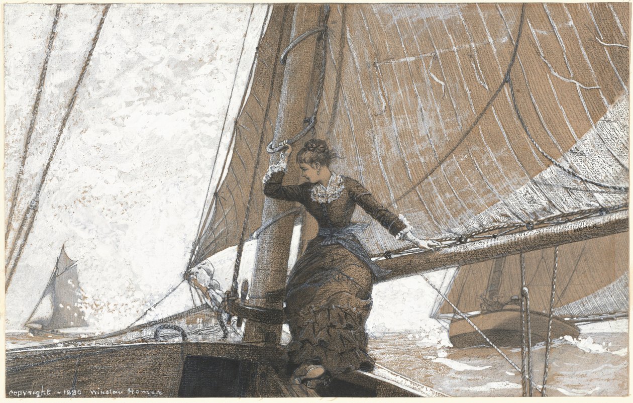 Żeglująca dziewczyna, 1880. autorstwa Winslow Homer
