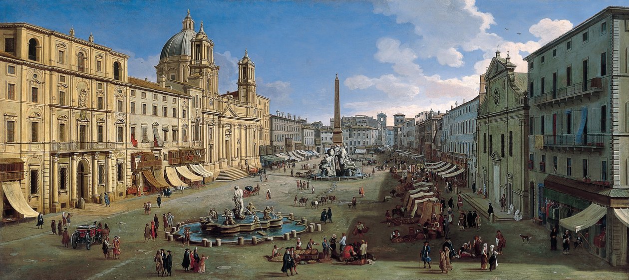 Piazza Navona w Rzymie, 1699 autorstwa Wittel