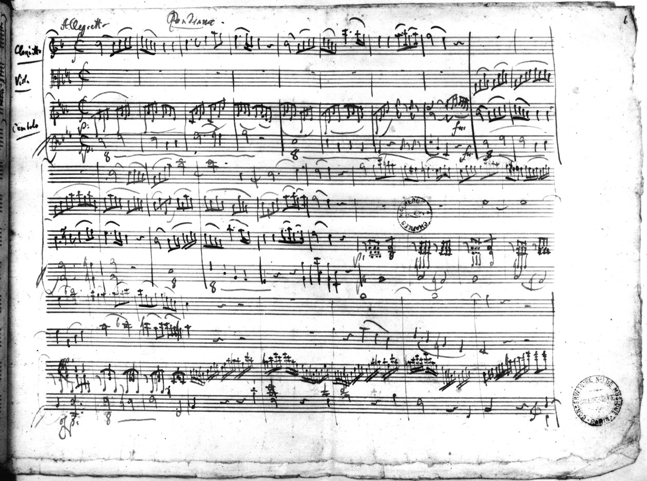 Ms.222 fol.6 Trio, E flat major 