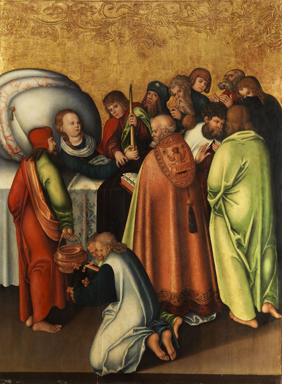 Śmierć Maryi wśród apostołów autorstwa workshop of Lucas Cranach the Elder