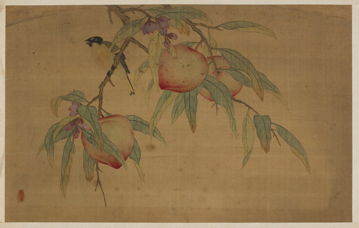 Ptak, owoce i kwiaty, dynastia Qing, 1741. autorstwa Wu Zhang
