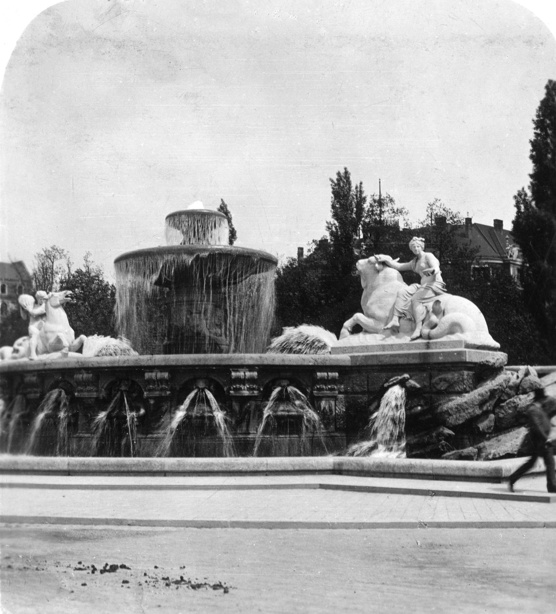 Wittelsbacher Brunnen, Monachium, Niemcy, ok. 1900. autorstwa Wurthle and Sons