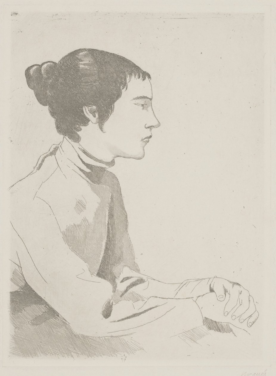 Portret kobiety (akwaforta) autorstwa Xavier Nogues