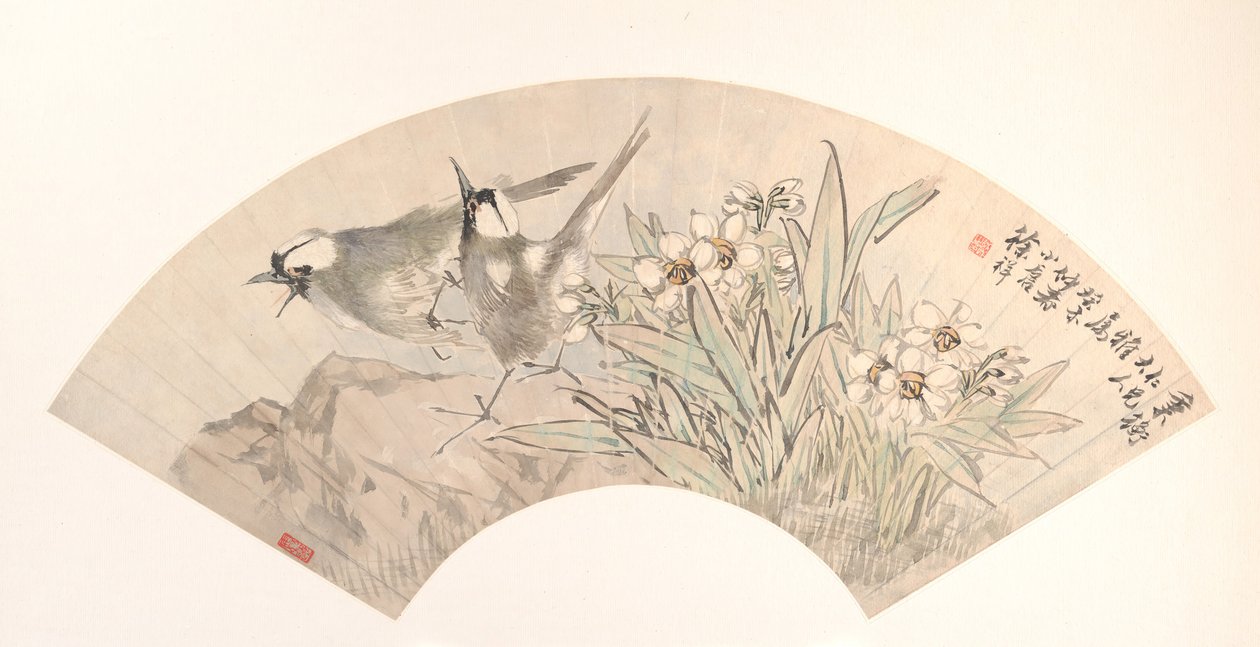 Ptaki i Narcyz, datowany na 1883 rok. autorstwa Xu Xiang