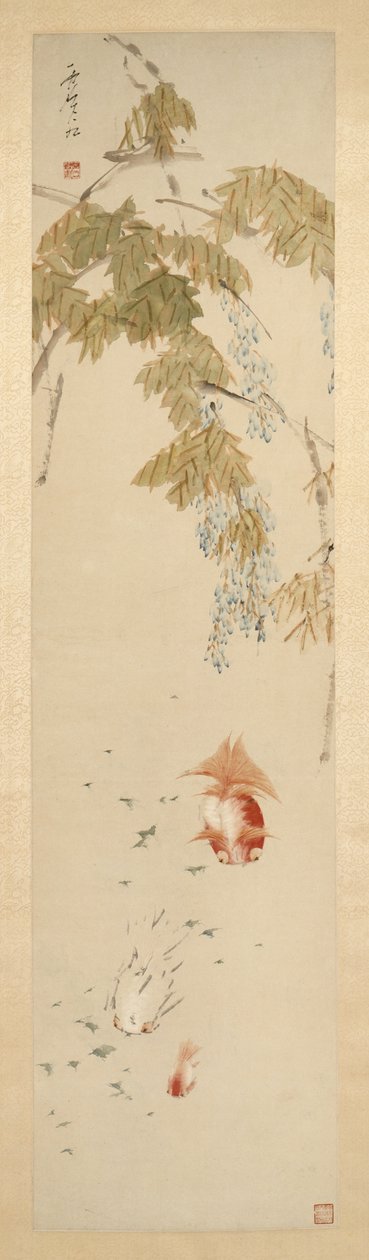 Wisteria i złota rybka 紫藤金魚圖 autorstwa Xugu