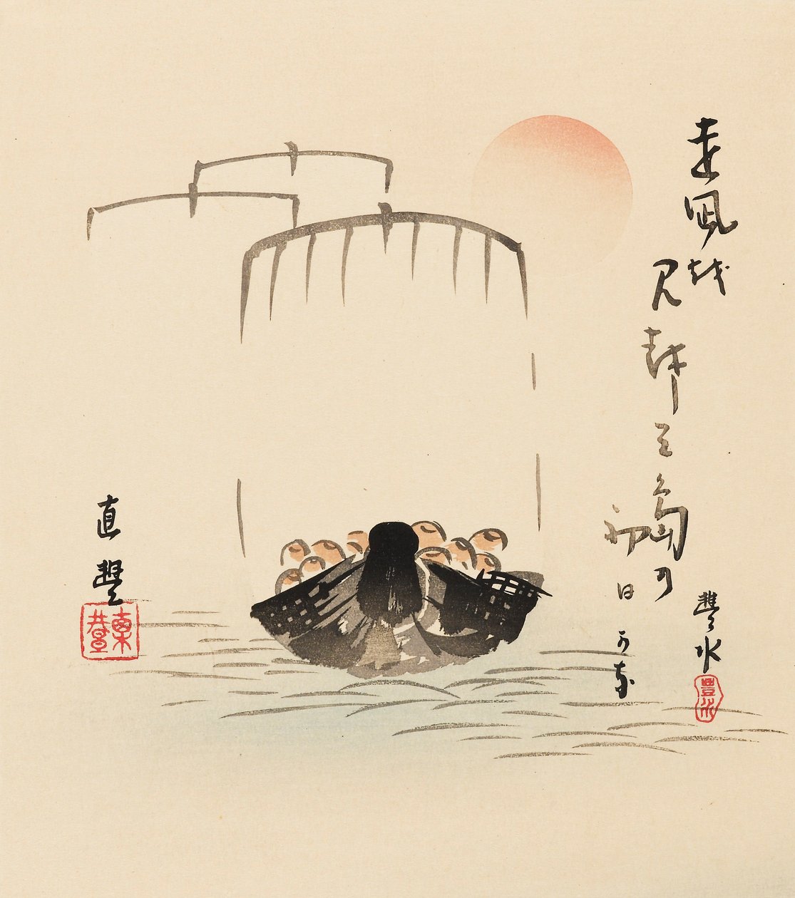 Drzeworyt - Takarabune, koniec XIX wieku autorstwa Yamamoto Hosui