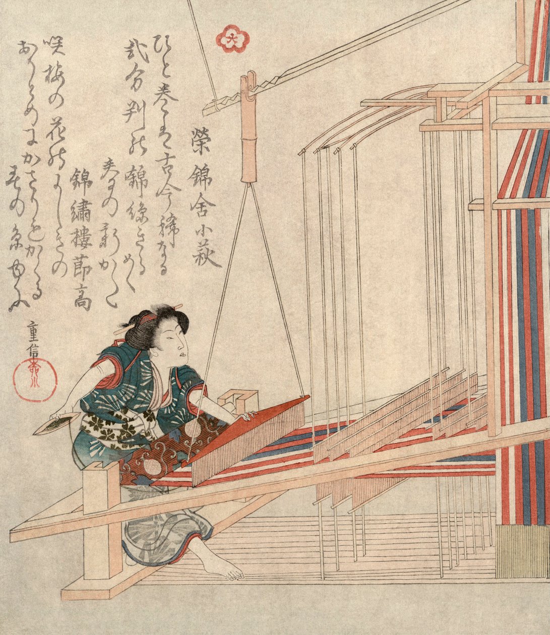 Tkactwo Hataori, c1829. autorstwa Yanagawa Shigenobu
