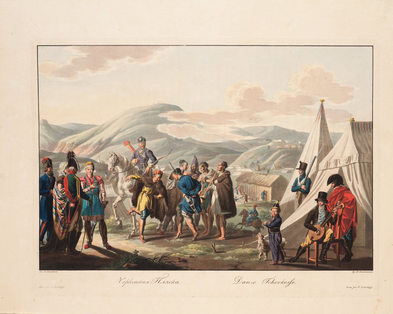 Taniec Czerkiesów, 1812 r autorstwa Yegor Karneyev