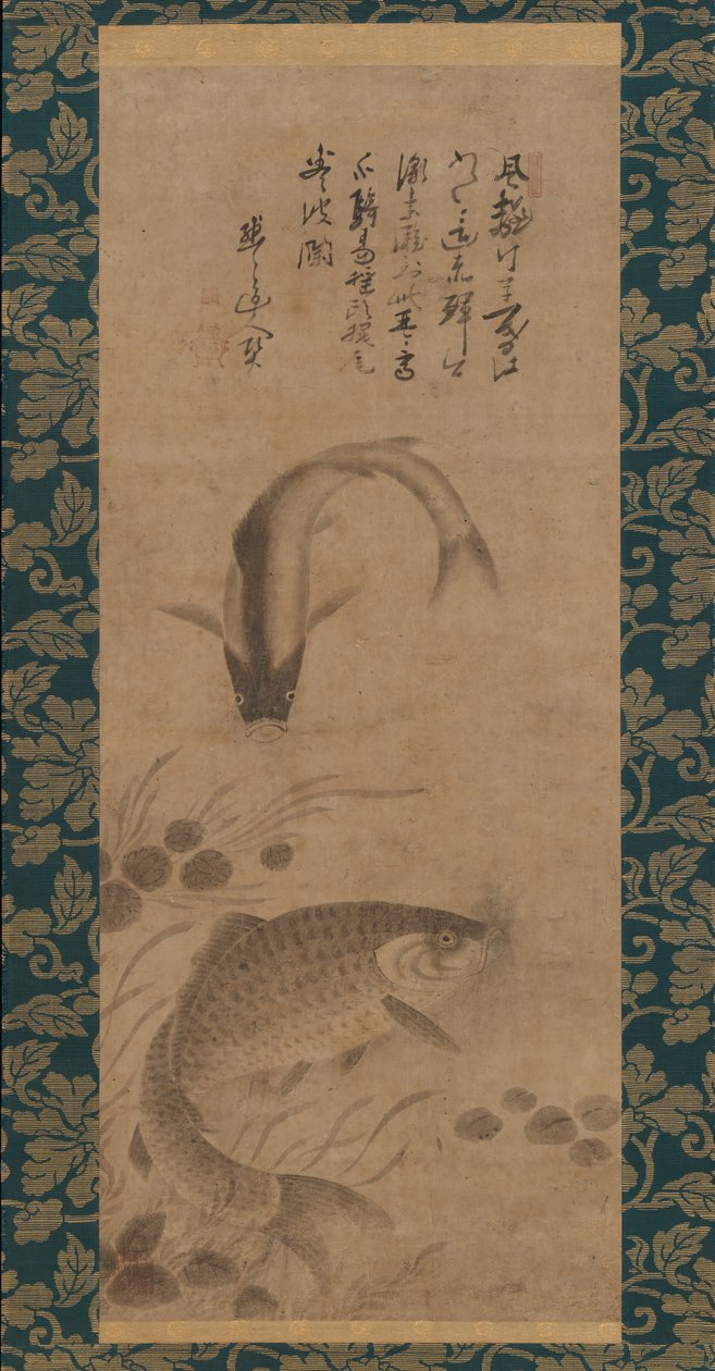 Karp i wodorosty, koniec XV wieku. autorstwa Yōgetsu