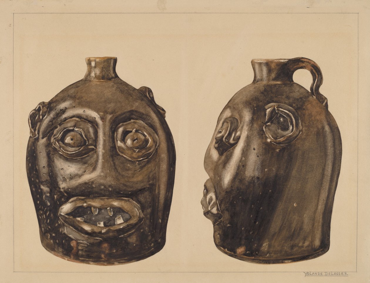 Groteskowy dzban, ok. 1900 r. 1936. autorstwa Yolande Delasser