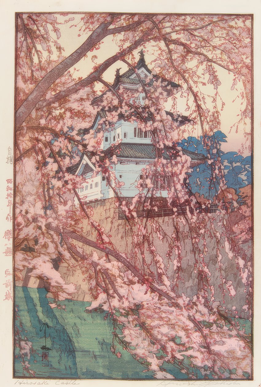 Zamek Hirosaki autorstwa Yoshida Hiroshi