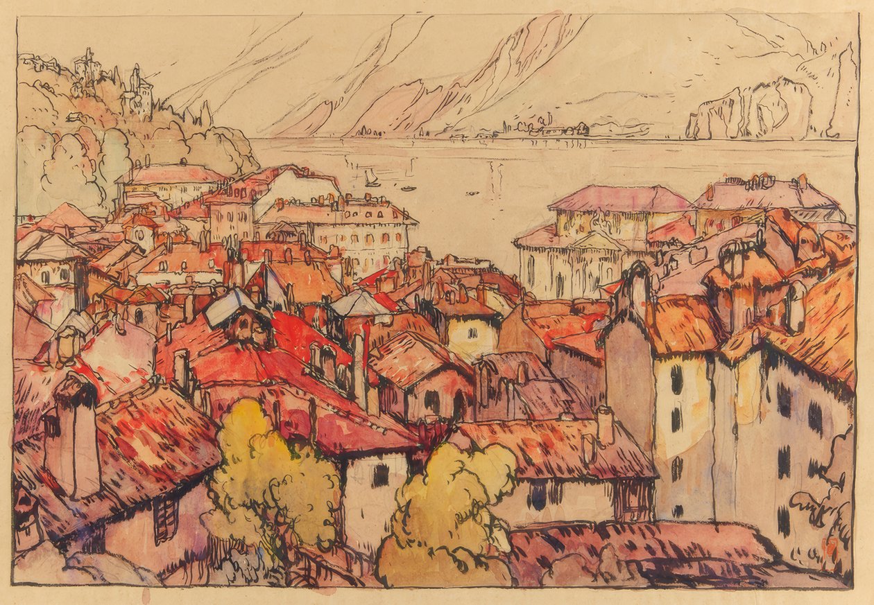 Lugano machi autorstwa Yoshida Hiroshi