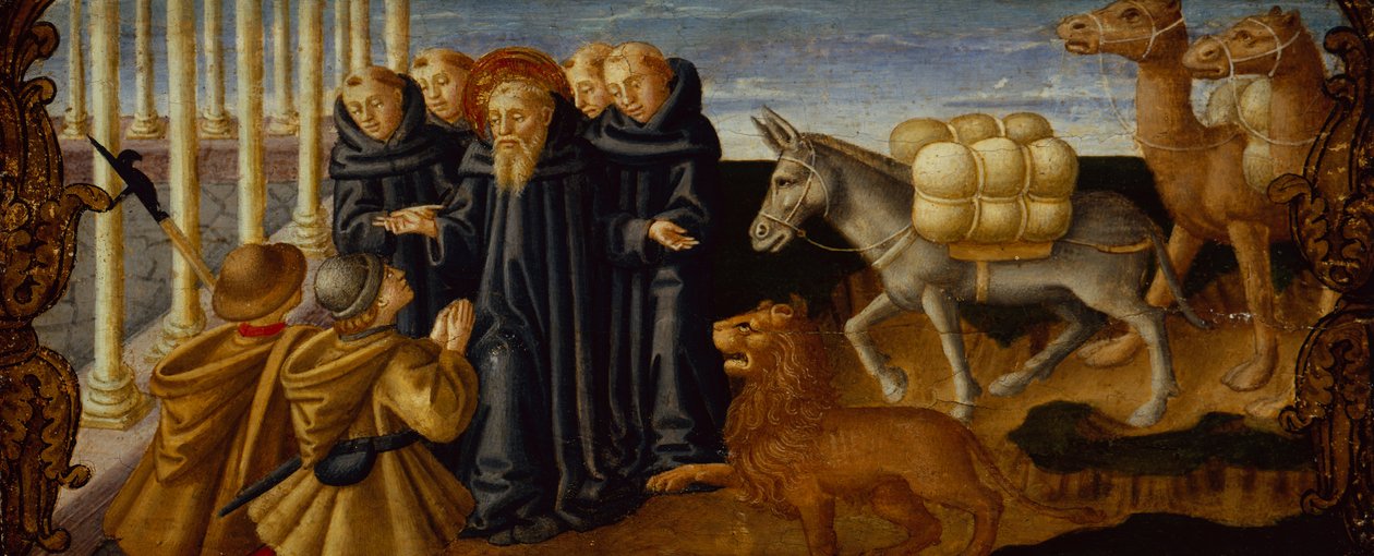 Święty Hieronim przebaczający złodziejom (panel) autorstwa Zanobi Machiavelli