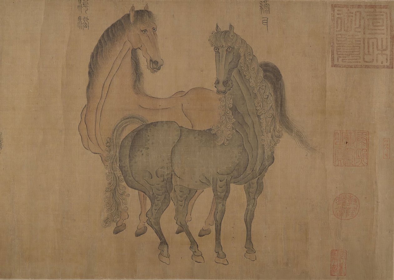 Osiem koni. autorstwa Zhao Mengfu