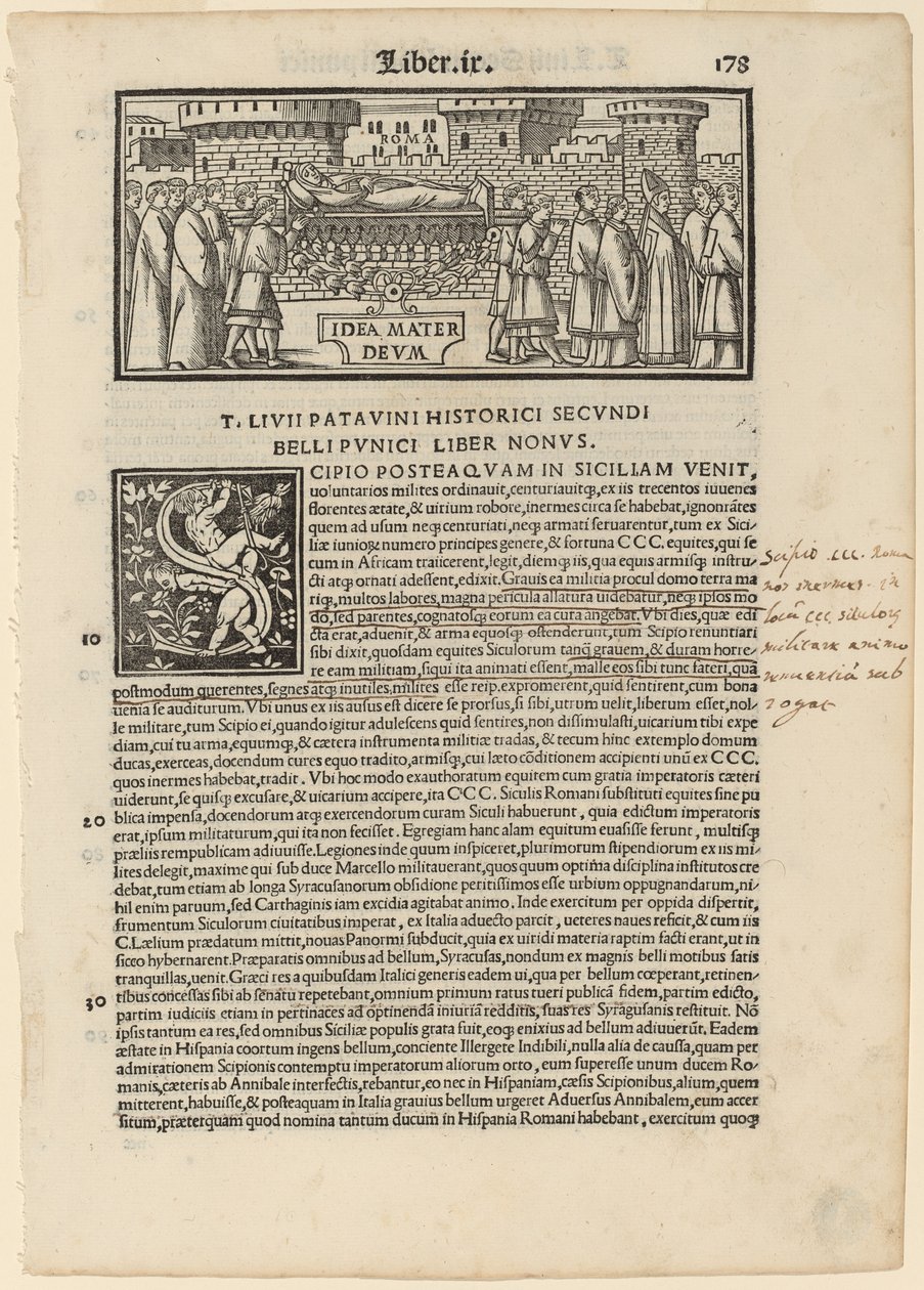 Strona z Livius Historiabum Libri, 1520. autorstwa Zoan Andrea