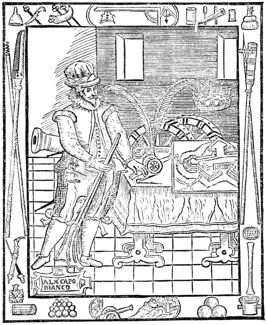 Alessandro Capo Bianco, włoski inżynier wojskowy autorstwa Ferdinand Georg Waldmuller