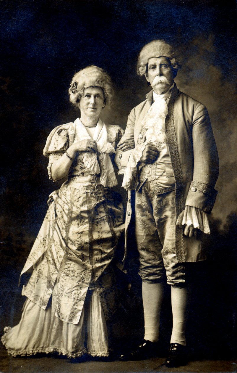 Para w XVIII-wiecznych przebraniach (zdjęcie) autorstwa Hippolyte Lalaise Devéria