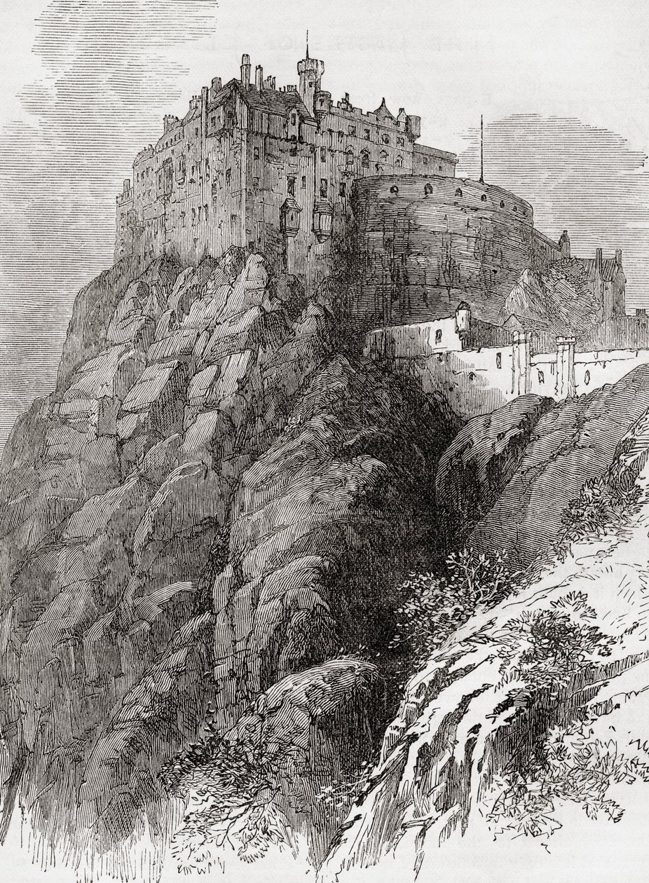 Zamek w Edynburgu, Castle Rock, Edynburg, Szkocja. autorstwa . .