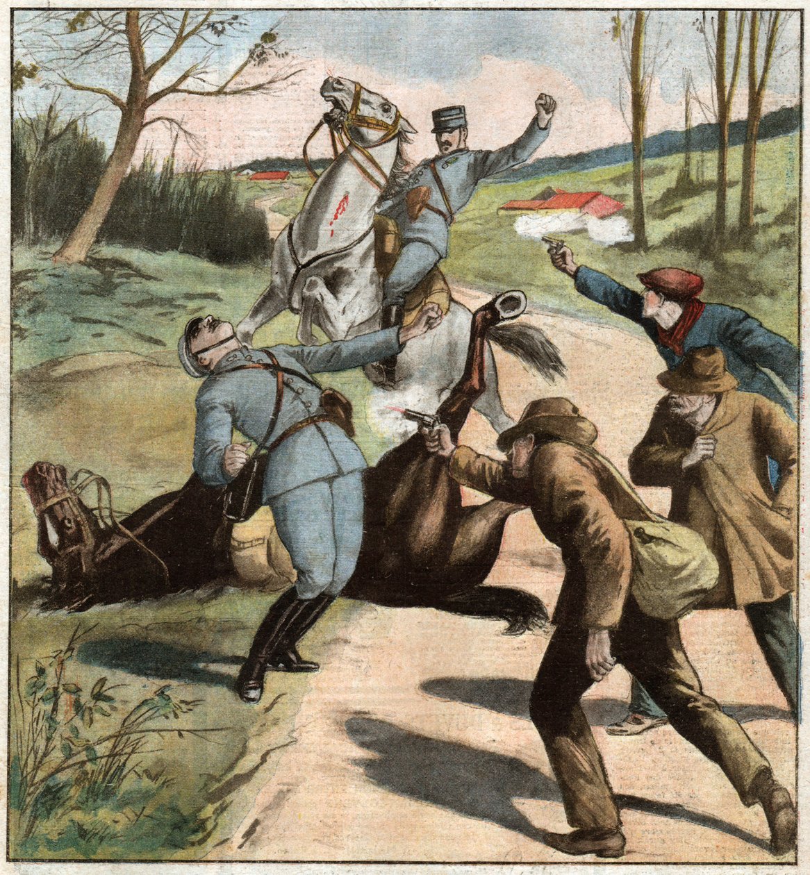 Żandarmi zaatakowali. Żandarmi zaatakowali. autorstwa Ferdinand Georg Waldmuller