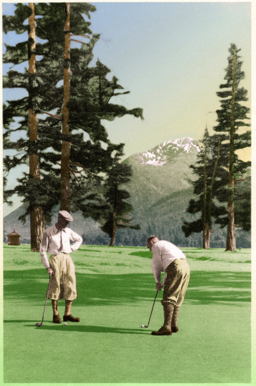 Golf w St Moritz, ok. 1930 autorstwa . .