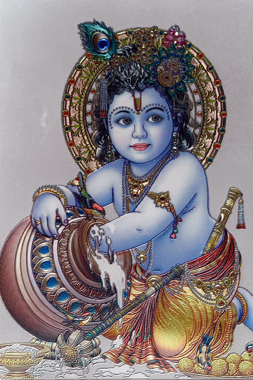 Niemowlę Pan Kryszna. Hinduski bóg. autorstwa . .