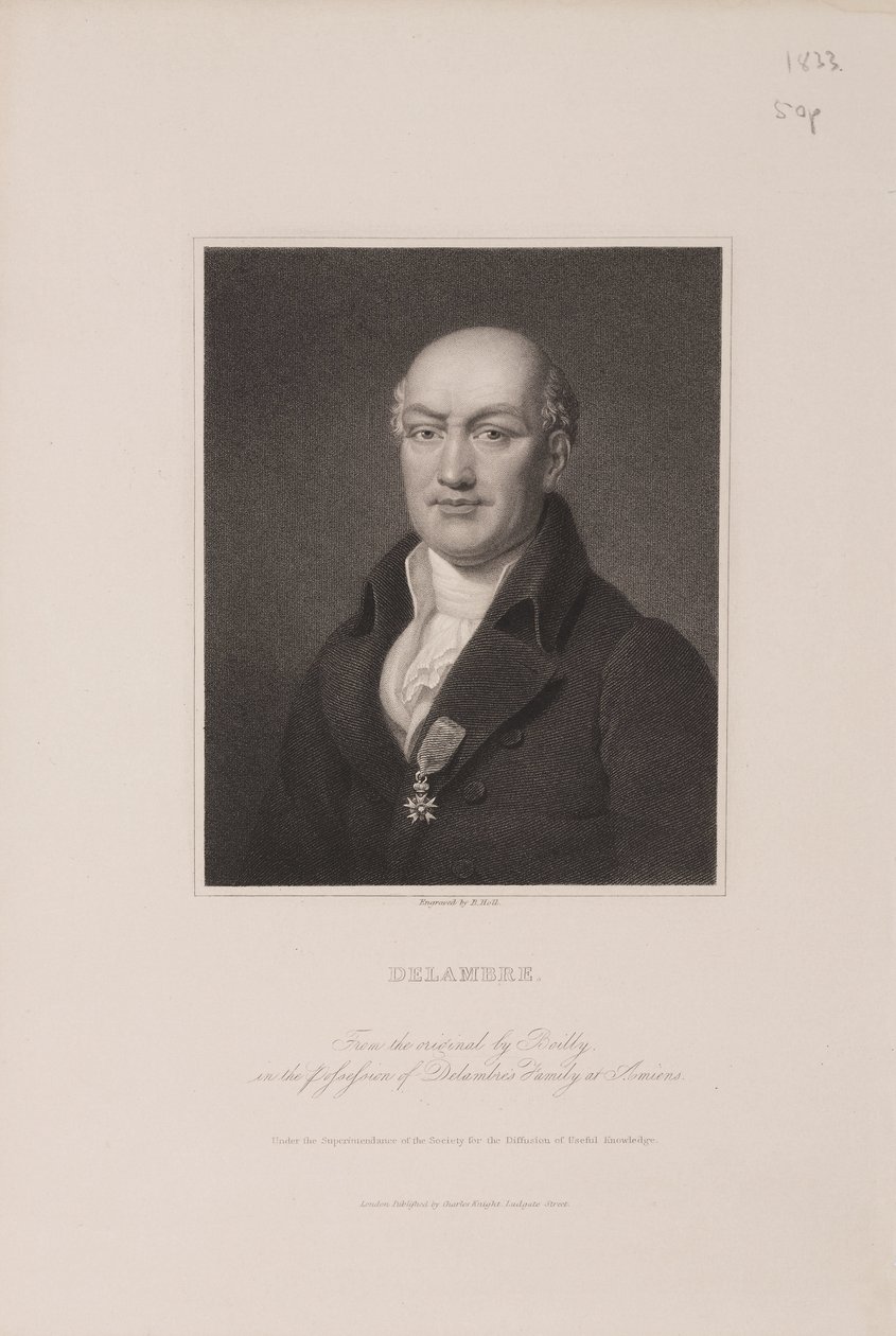 Jean Baptiste Joseph Delambre, francuski astronom, ok. 1810 r. autorstwa Frederick (attr. to) Barnard
