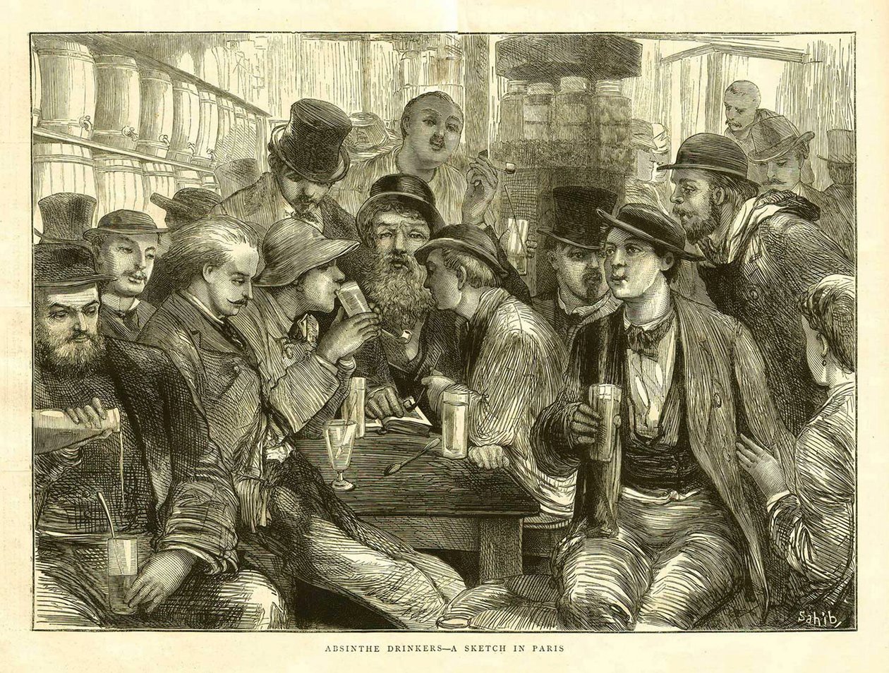 Pijący absynt, Paryż 1872 autorstwa Frederick (attr. to) Barnard