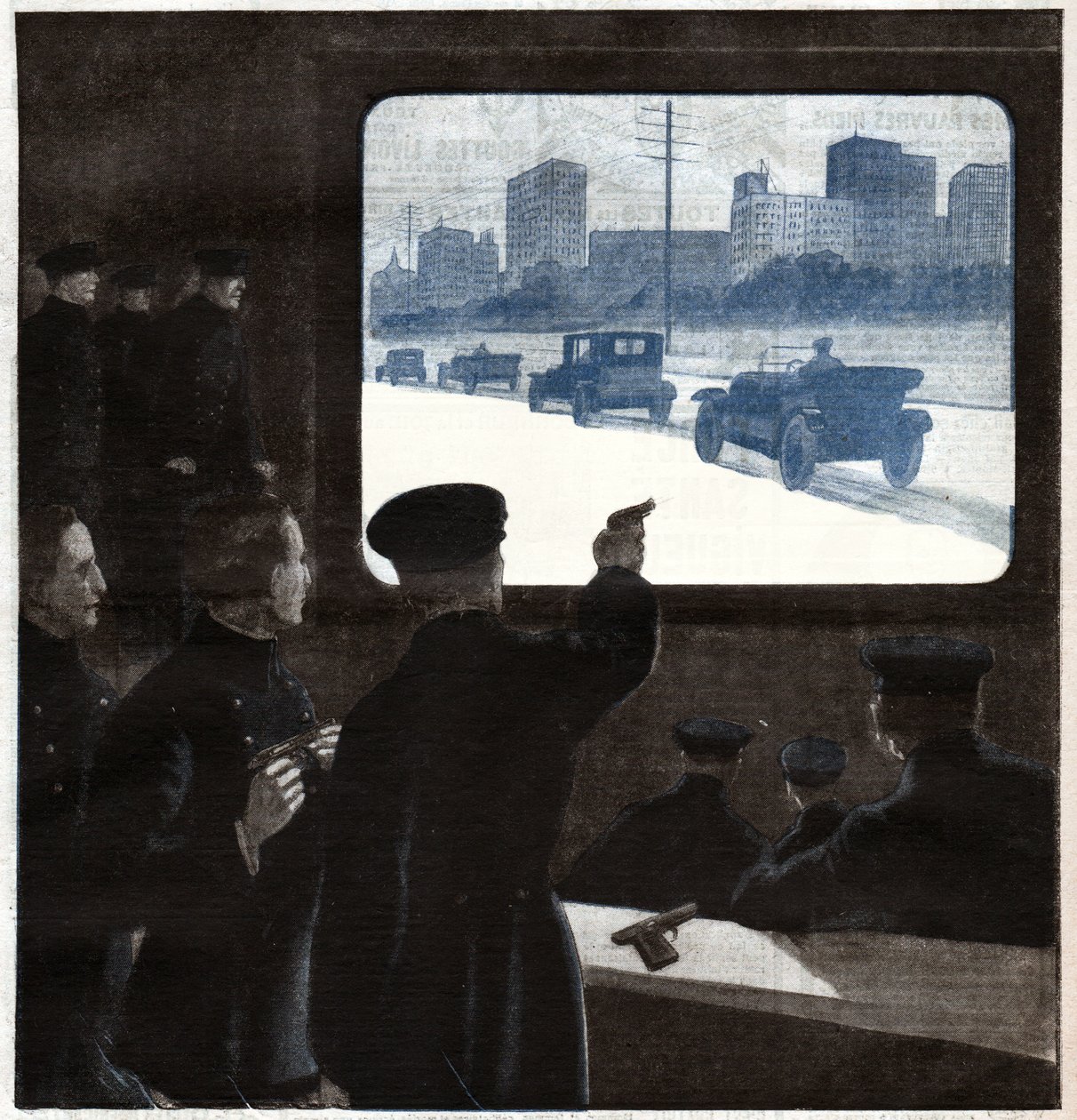 Sesja strzelecka policji. Szkolenie strzeleckie policjantów. autorstwa Ferdinand Georg Waldmuller