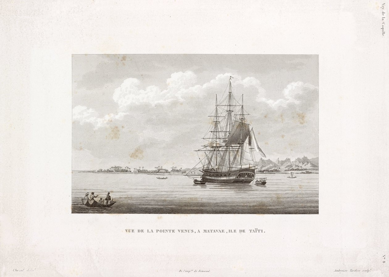 „Coquille” w Pointe Venus, wyspa Tahiti autorstwa Frederick (attr. to) Barnard