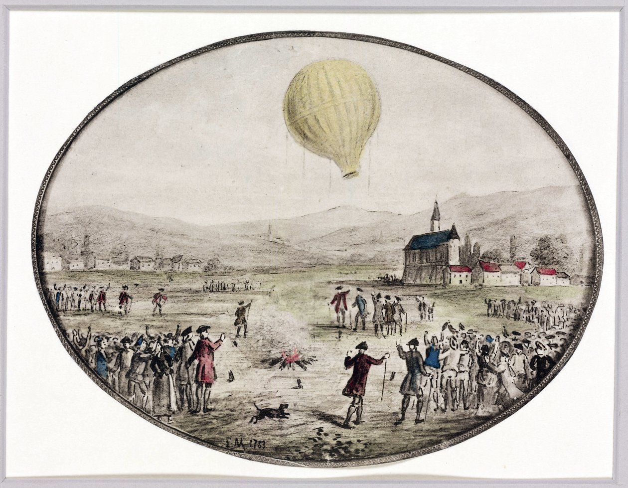 Pierwsze publiczne wejście balonem, 5 czerwca 1783 autorstwa Frederick (attr. to) Barnard