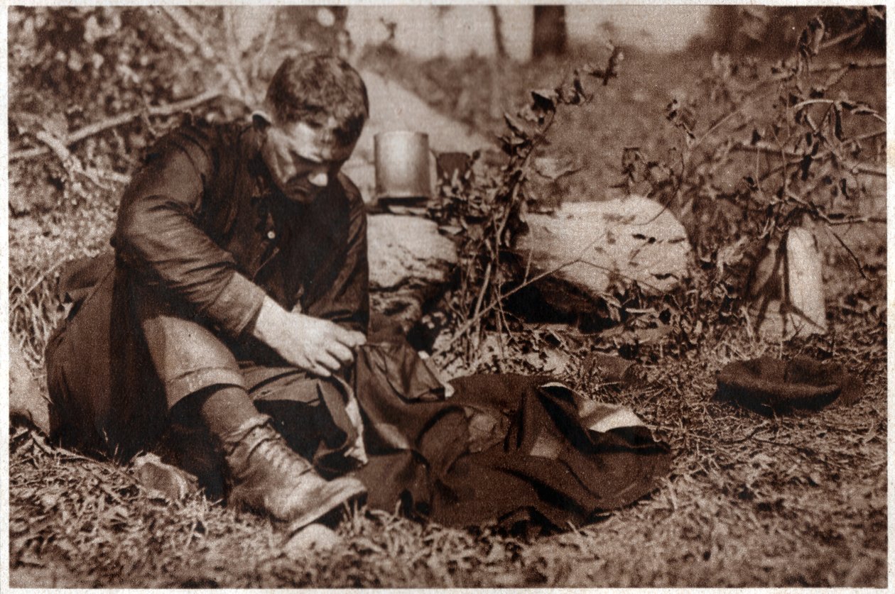 Tramp przedstawia swoje ubrania. 1929 (druk) autorstwa . .