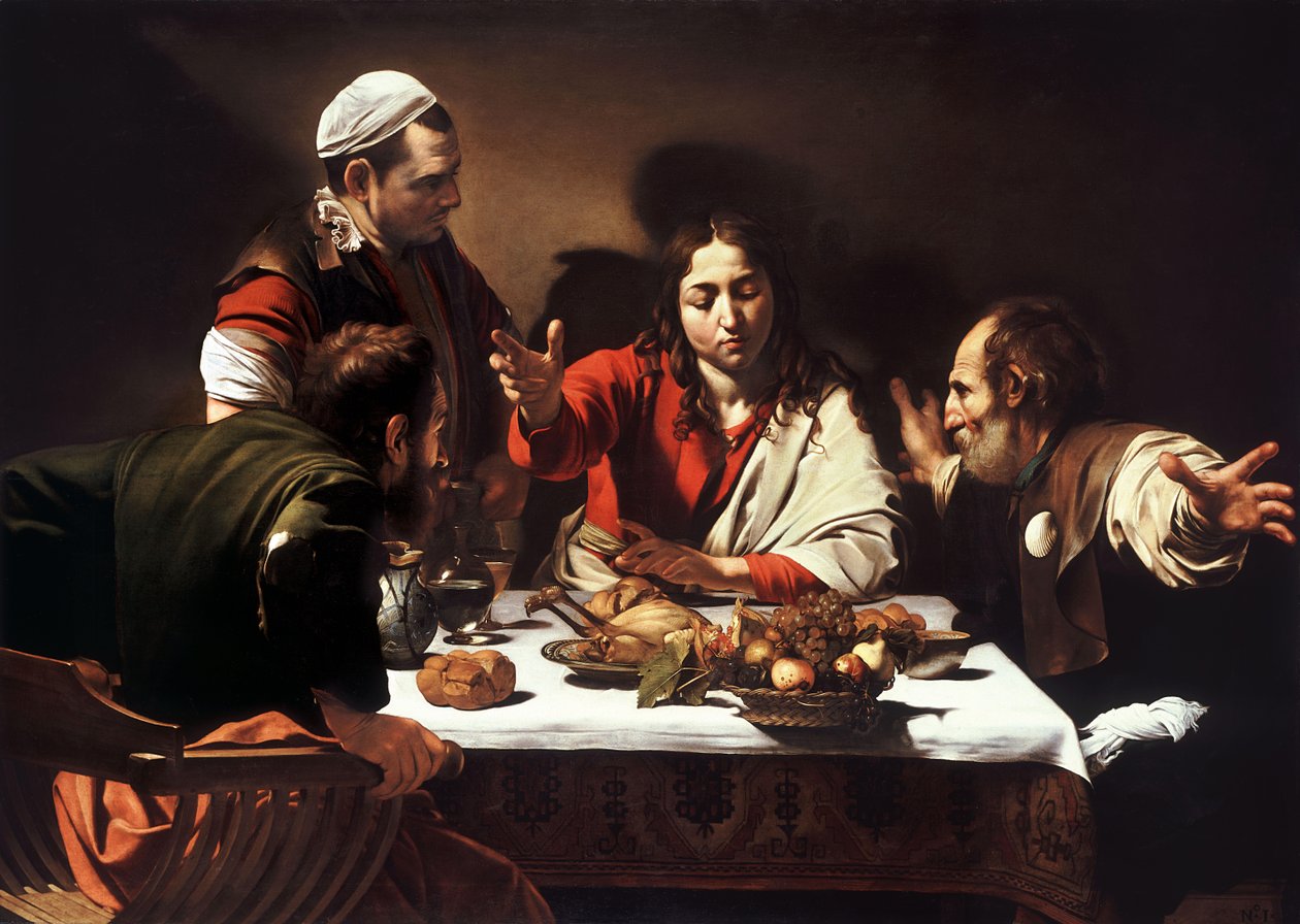 Kolacja w Emaus autorstwa Michelangelo Merisi da  Caravaggio
