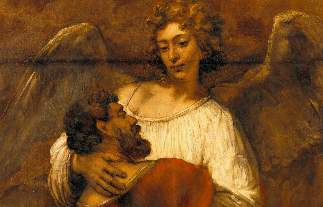 Walka Jakuba z Aniołem autorstwa Rembrandt van Rijn