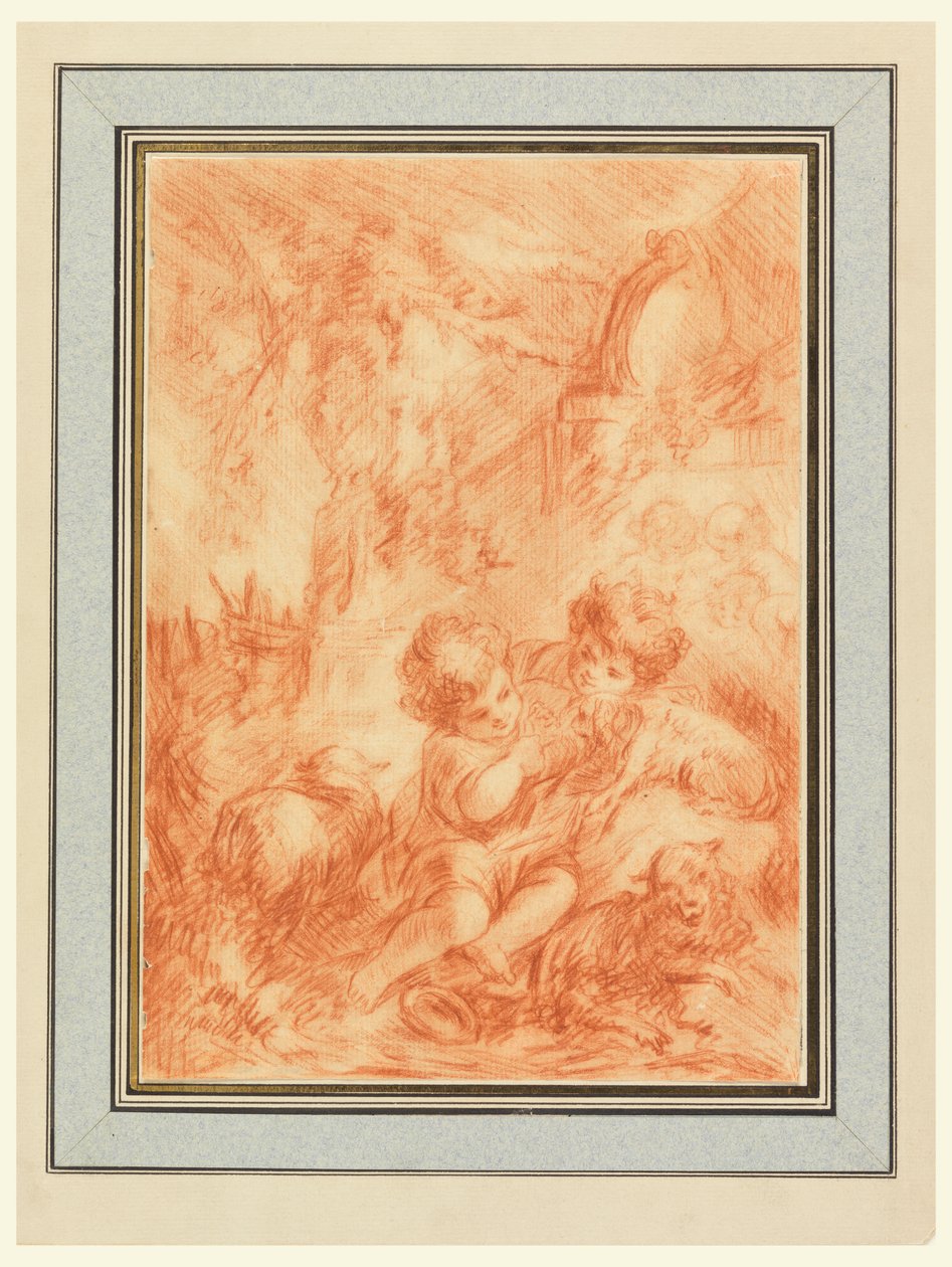 Dwoje dzieci autorstwa after Francois Boucher