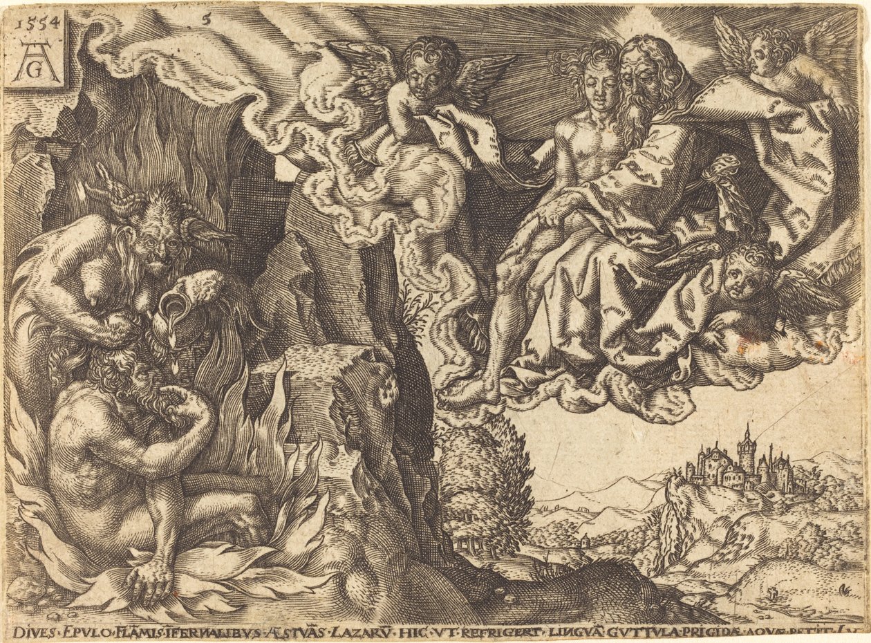 Bogacz w piekle autorstwa after Heinrich Aldegrever
