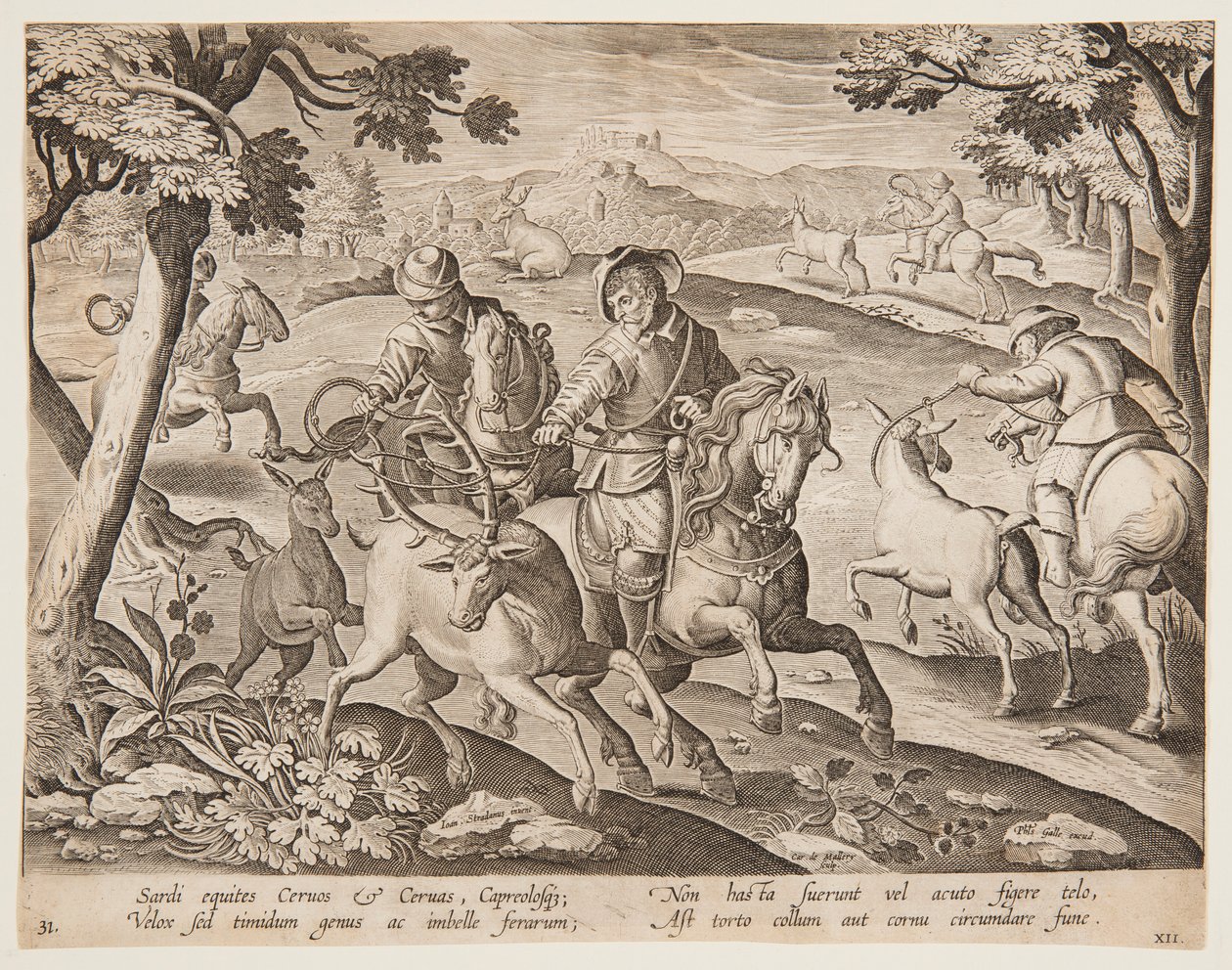 Łapanie jelenia autorstwa after Jan van der Straet, called Stradanus