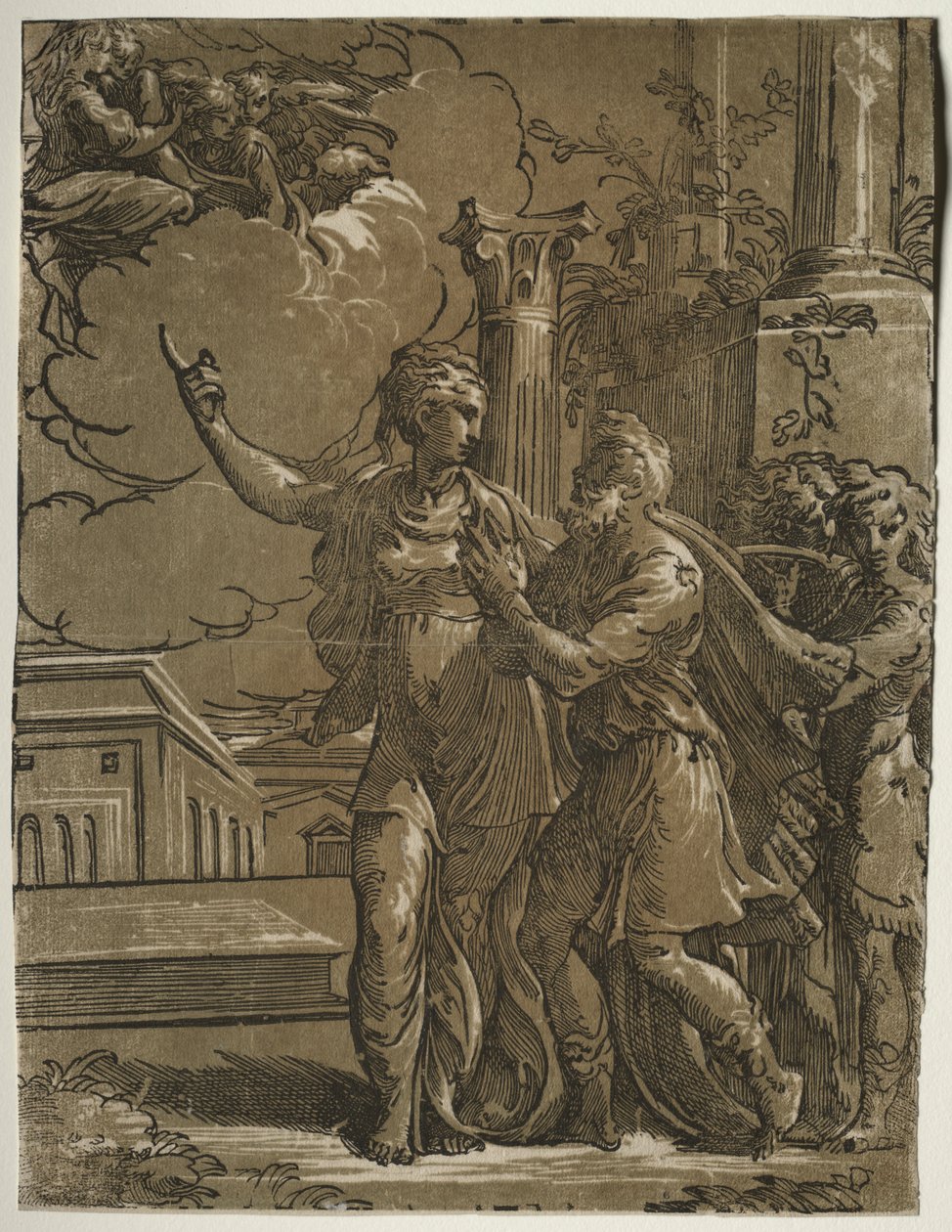 Tyburtyna Sybilla i cesarz August autorstwa after Parmigianino