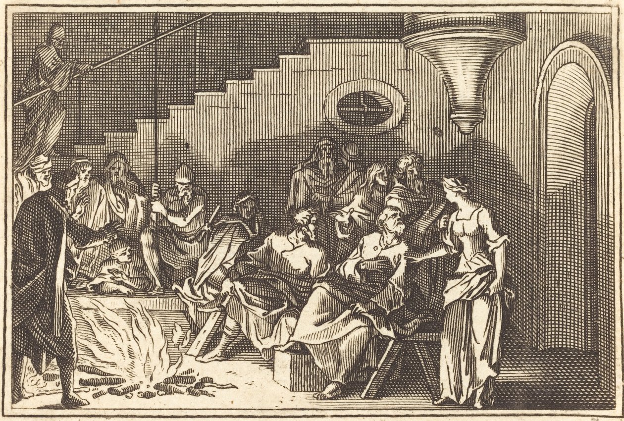 Piotr zapiera się Chrystusa autorstwa after Sébastien Le Clerc I